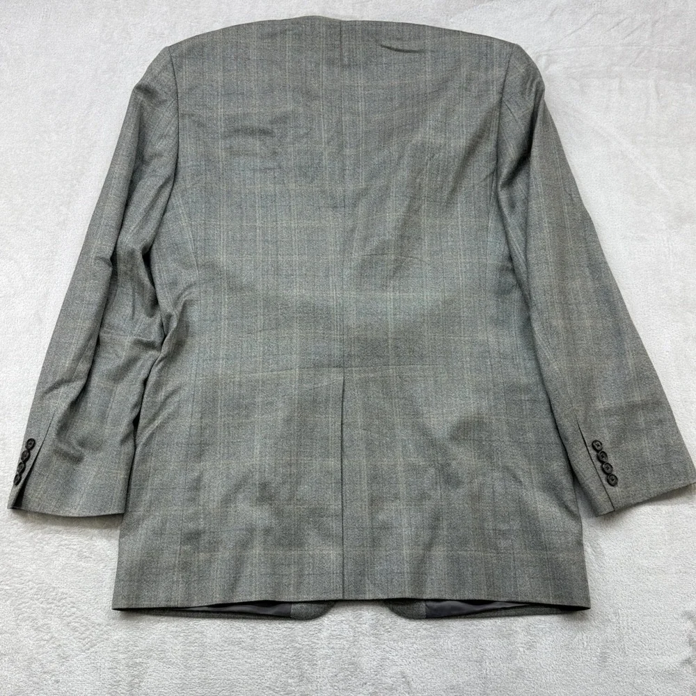 Lauren Ralph Lauren Sport Coat Mens 42XL Gray Silk Wool Herringbone Plaid Blazer